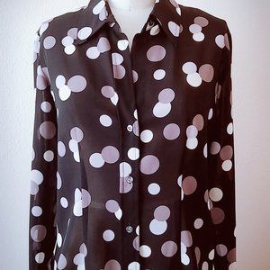 NY & Co Monochrome Polka Dot Shirt